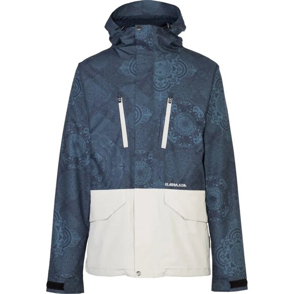 Armada Aspect Snowboard Jacket - Blue Mandala & White - Men's Small - Picture 1 of 14